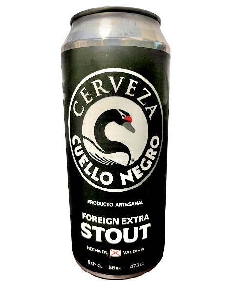 Cerveza Artesanal Cuello Negro Stout desde Valdivia, Chile, Región de los Ríos